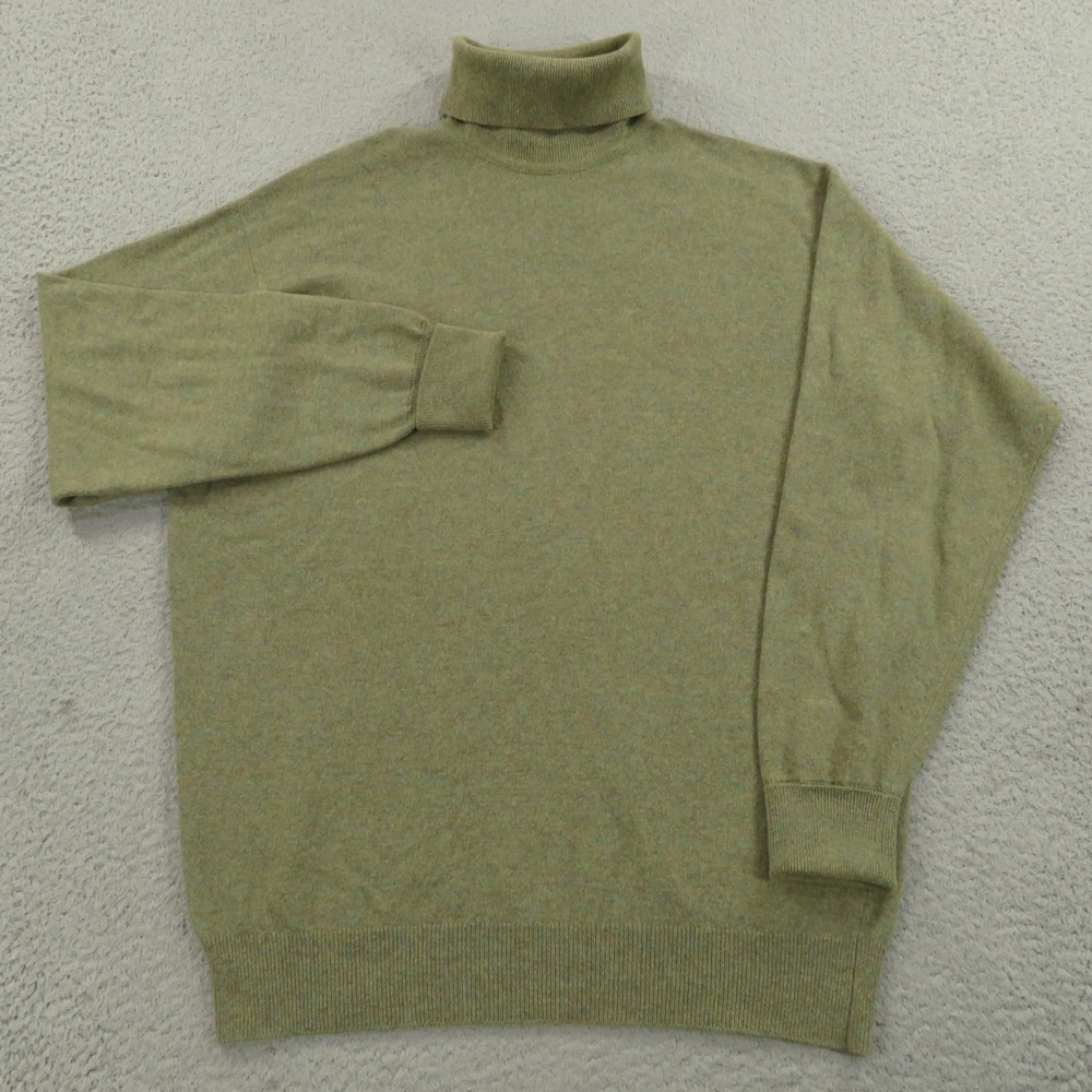 Gucci Sweater Mens Large Cashmere Green Melange Scottish Turtleneck Quiet Luxury